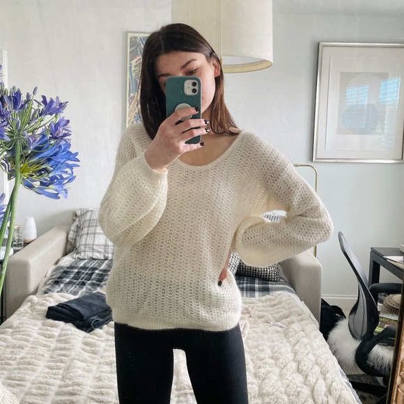 Aritzia Wilfred Raelynn Sweater Ivory Knit Small - Picture 2 of 2